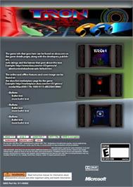 Box back cover for Tron on the Microsoft Xbox 360.