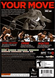 Box back cover for UFC Undisputed 3 on the Microsoft Xbox 360.