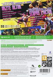 Box back cover for Ultra Street Fighter 4 on the Microsoft Xbox 360.