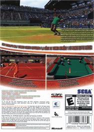 Box back cover for Virtua Tennis 2009 on the Microsoft Xbox 360.