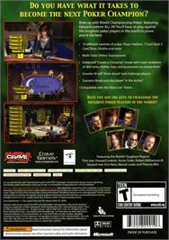 Box back cover for World Championship Poker Featuring Howard Lederer - All In on the Microsoft Xbox 360.