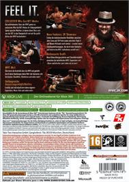 Box back cover for Wwe 2k15 on the Microsoft Xbox 360.