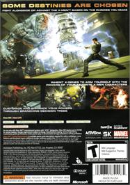 Box back cover for X-Men: Destiny on the Microsoft Xbox 360.