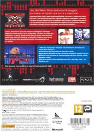 Box back cover for X Factor on the Microsoft Xbox 360.