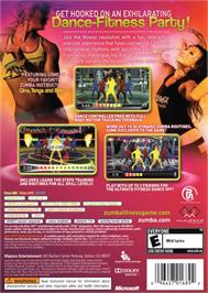 Box back cover for Zumba Fitness: Rush on the Microsoft Xbox 360.
