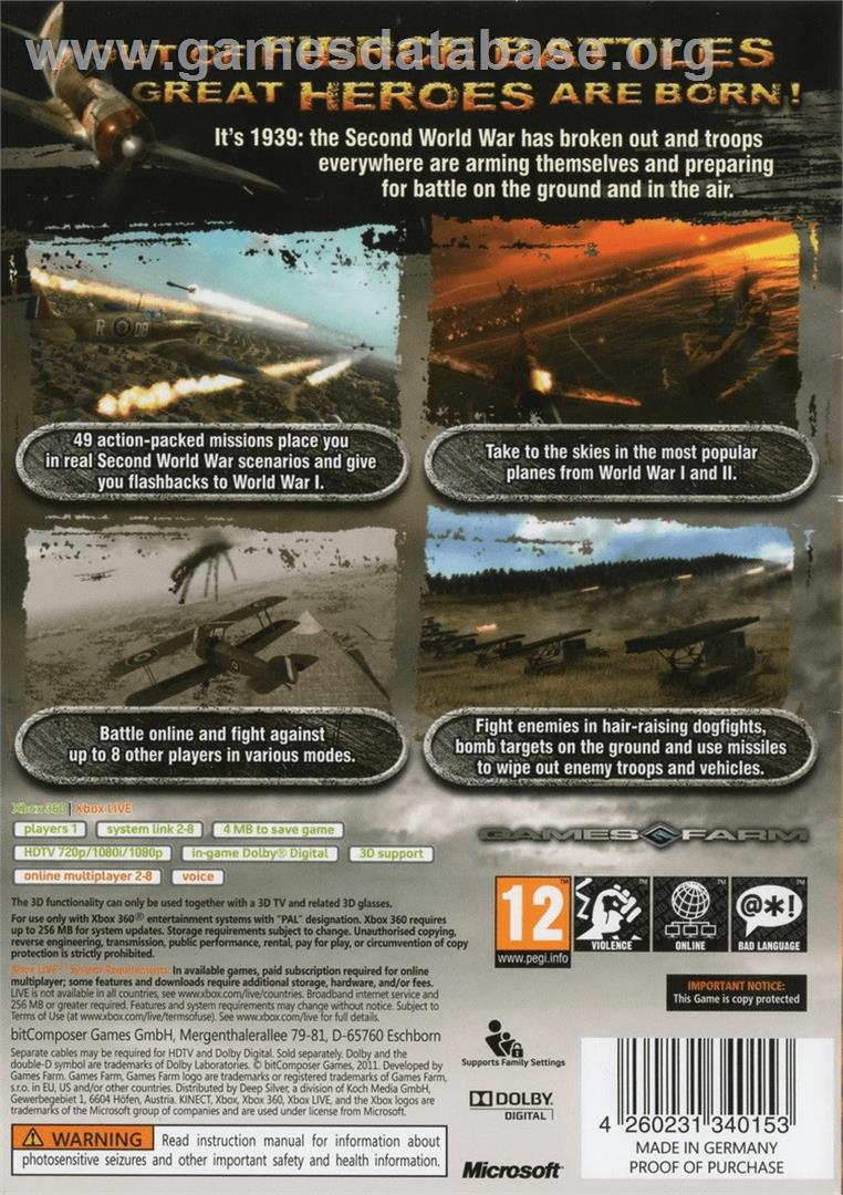 Air Conflicts: Secret Wars - Microsoft Xbox 360 - Artwork - Box Back