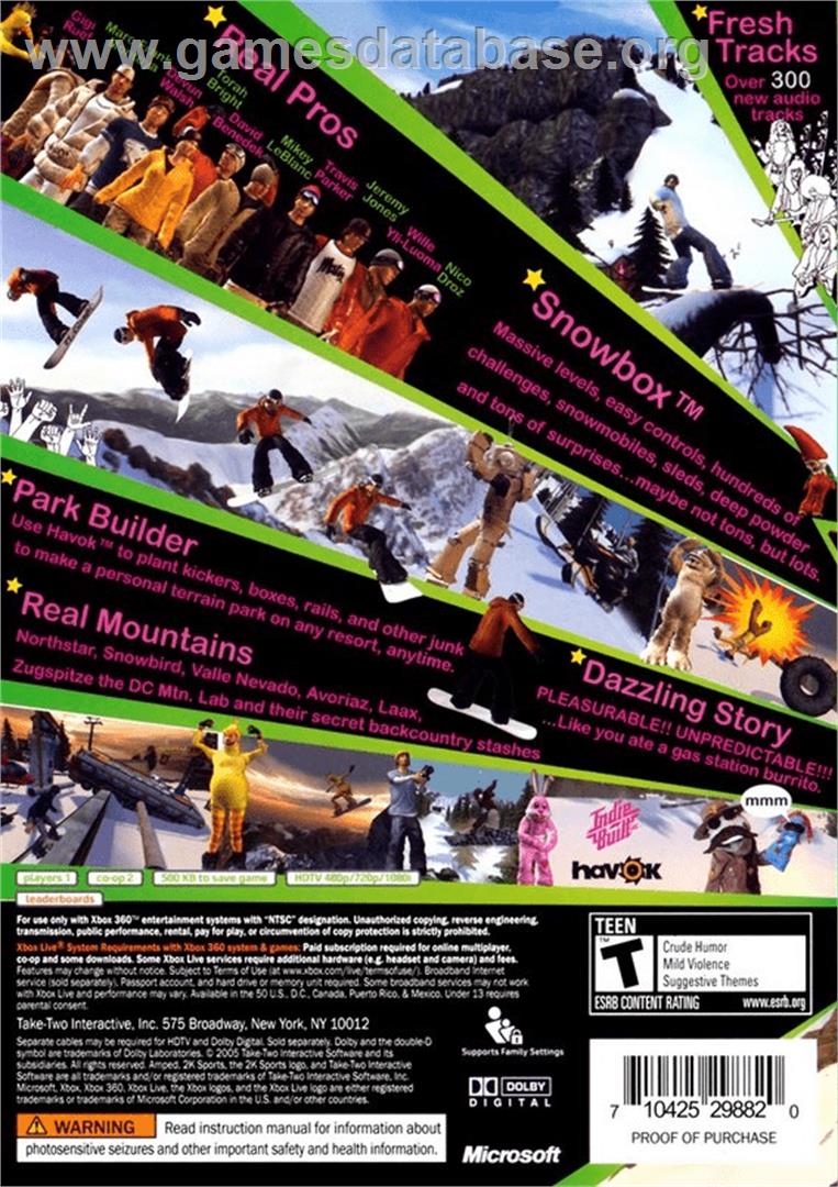 Amped 3 - Microsoft Xbox 360 - Artwork - Box Back