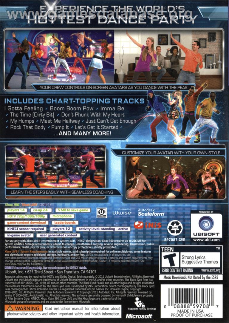 Black Eyed Peas Experience, The - Microsoft Xbox 360 - Artwork - Box Back