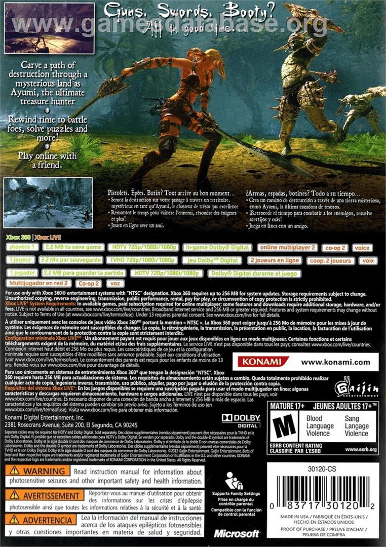 Blades of Time - Microsoft Xbox 360 - Artwork - Box Back
