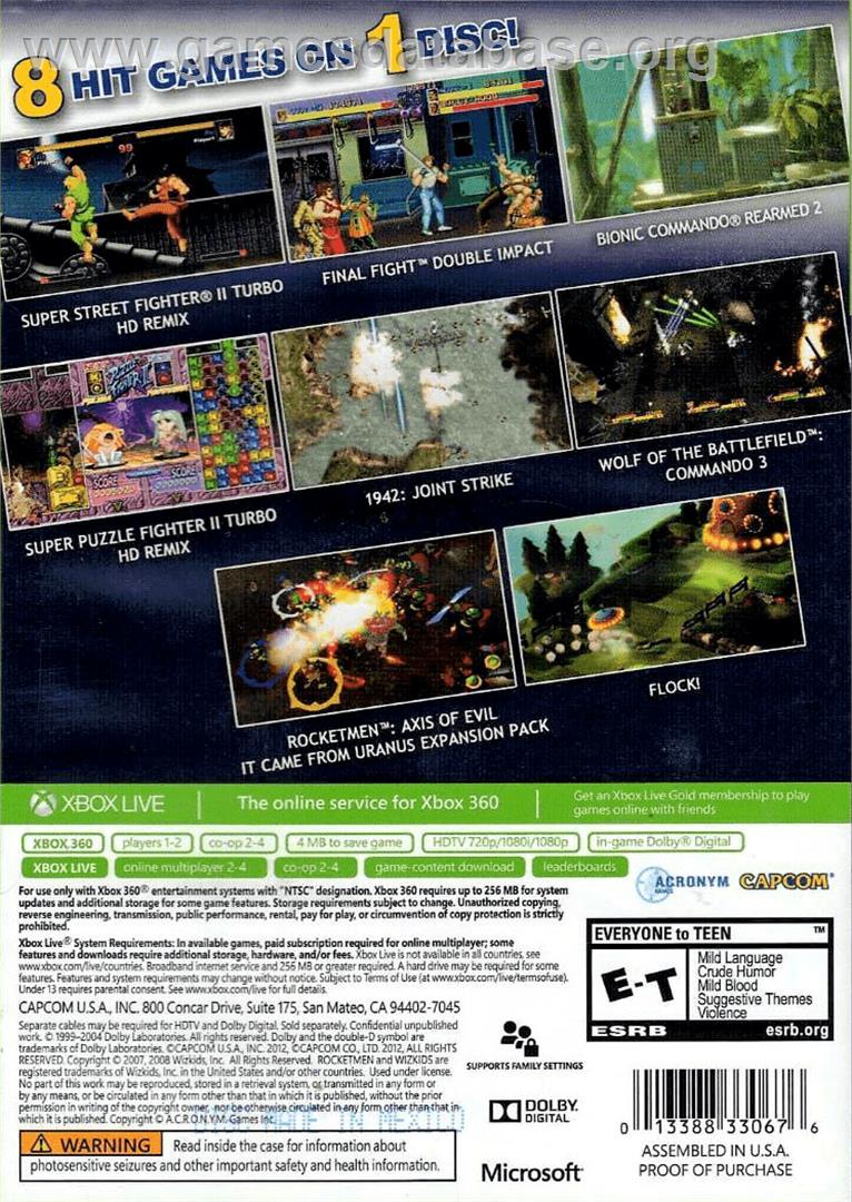 Capcom Digital Collection - Microsoft Xbox 360 - Artwork - Box Back