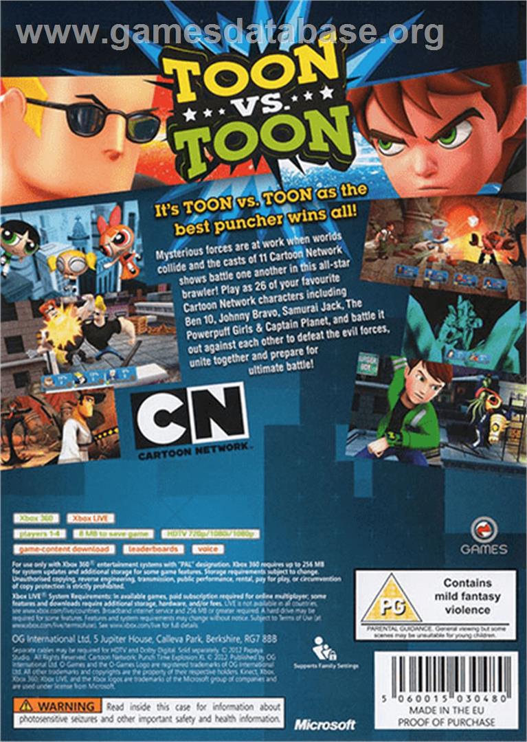 Cartoon Network - Punch Time Explosion Xl - Microsoft Xbox 360 - Artwork - Box Back