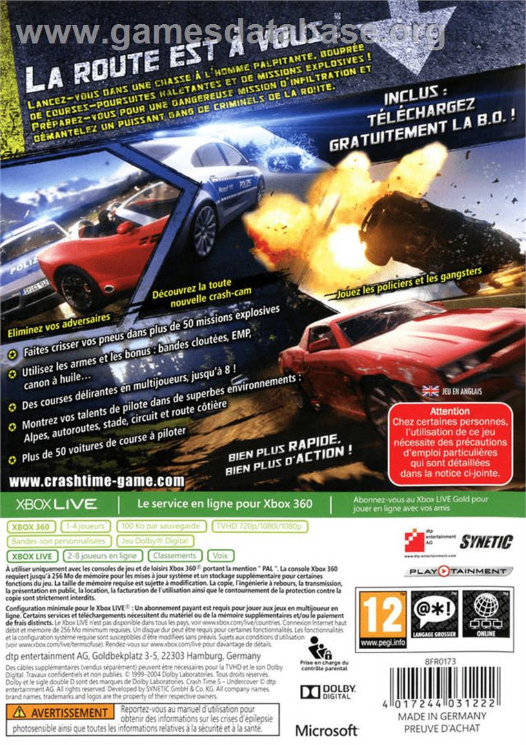 Crash Time 5 - Undercover - Microsoft Xbox 360 - Artwork - Box Back