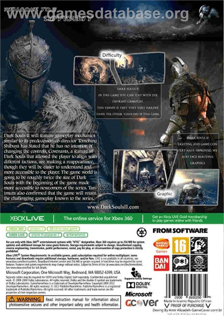 Dark Souls 2 - Microsoft Xbox 360 - Artwork - Box Back