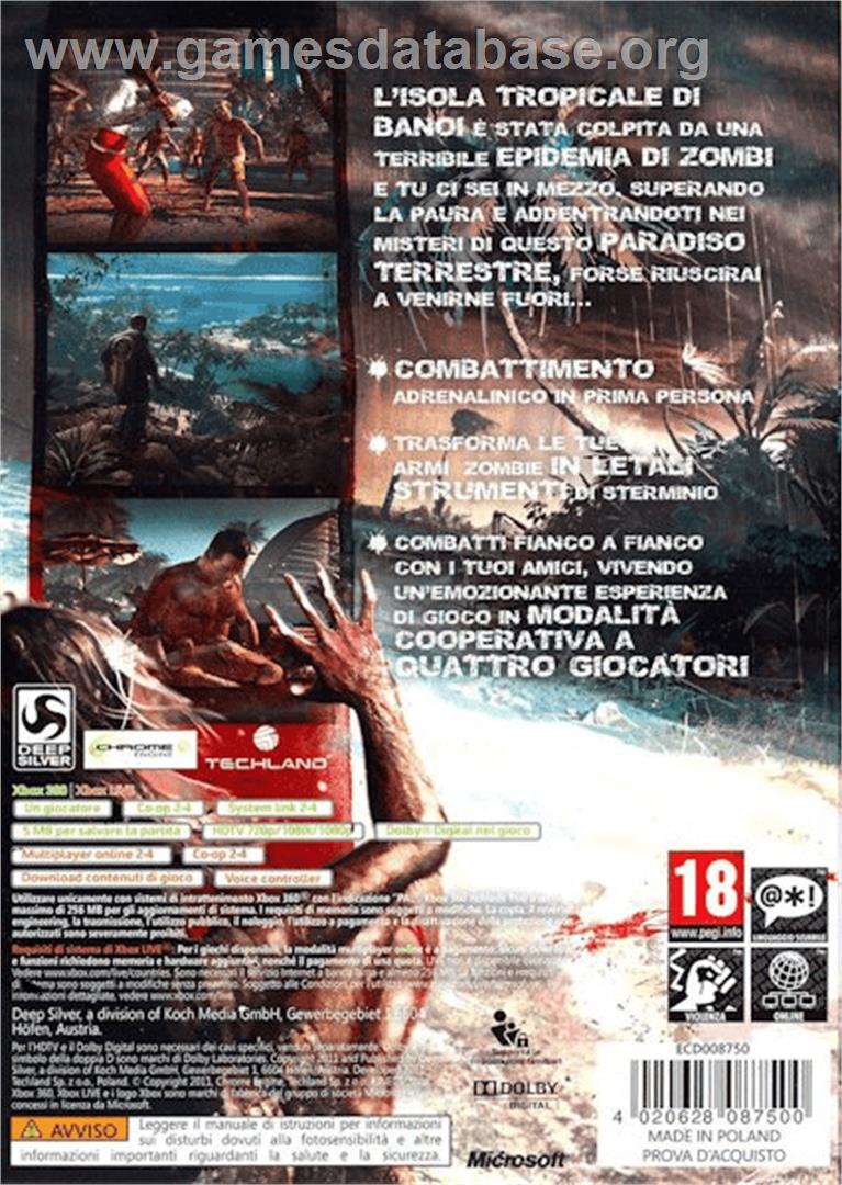 Dead Island - Microsoft Xbox 360 - Artwork - Box Back