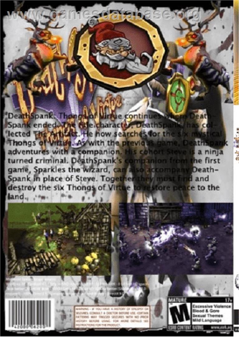 Deathspank - Thongs Of Virtue - Microsoft Xbox 360 - Artwork - Box Back