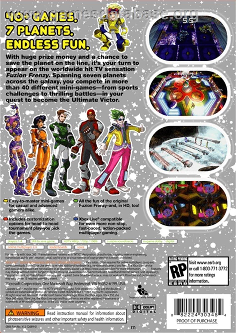 Fuzion Frenzy 2 - Microsoft Xbox 360 - Artwork - Box Back