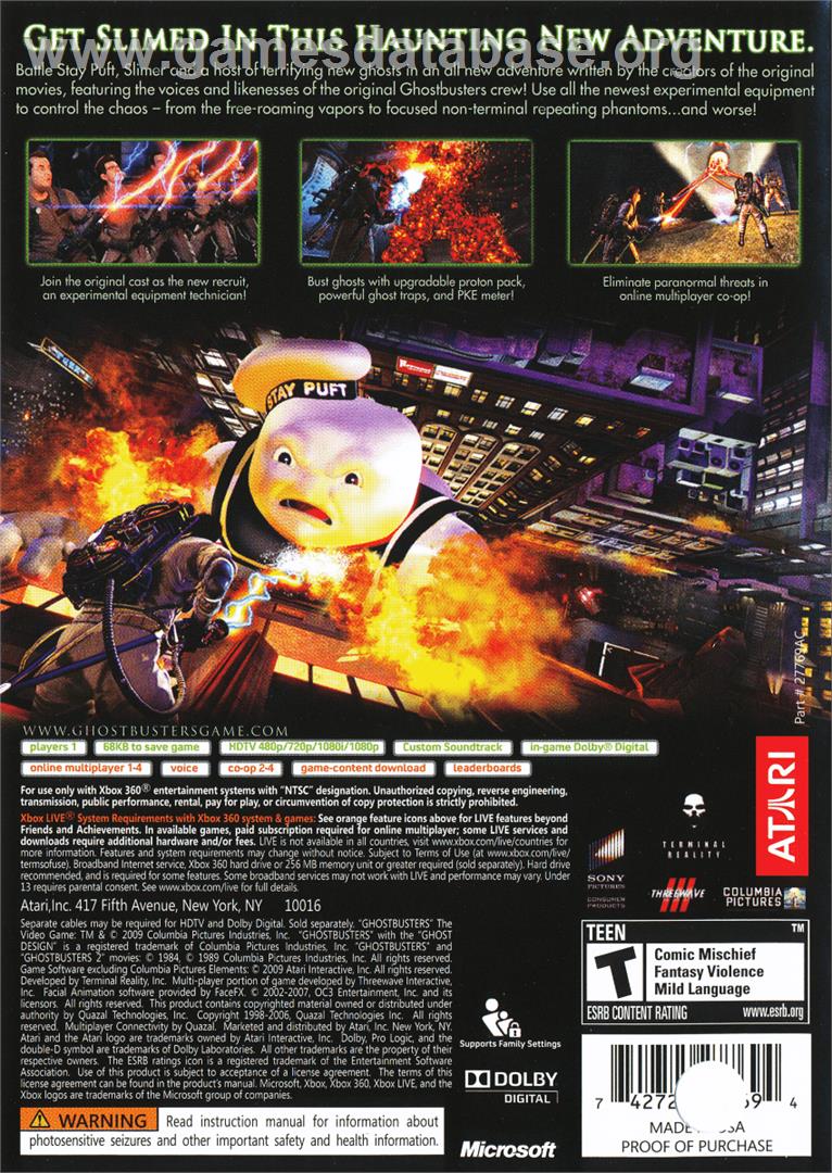 Ghostbusters - Microsoft Xbox 360 - Artwork - Box Back