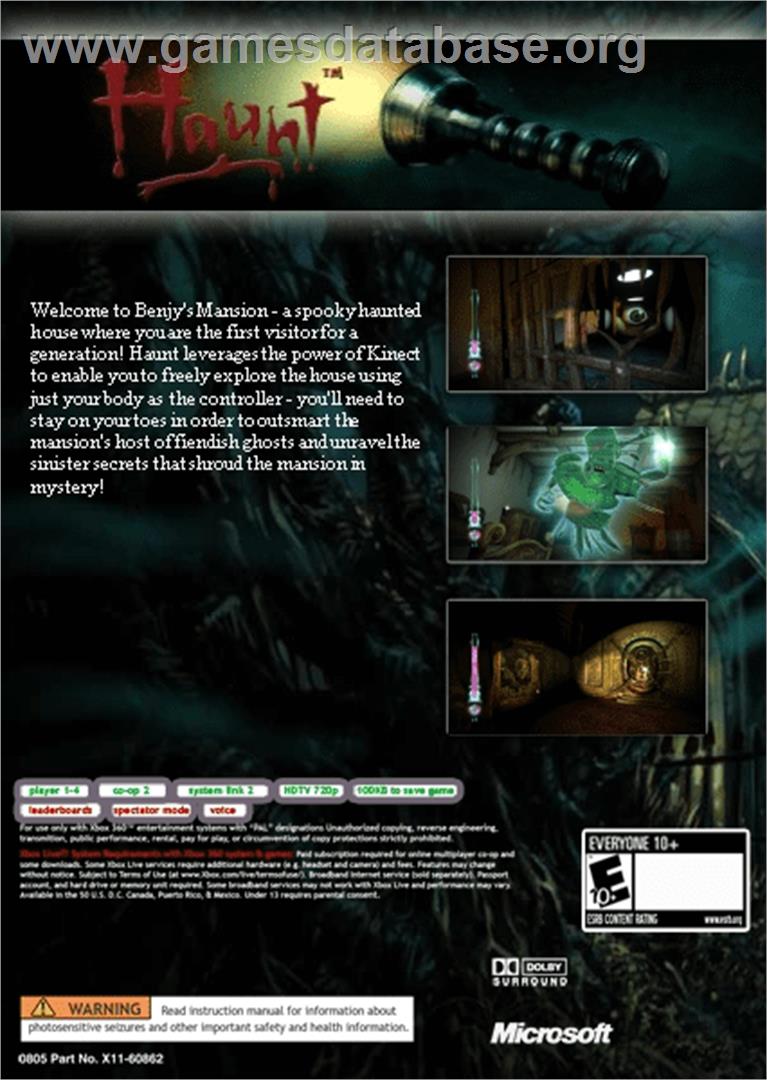 Haunt - Microsoft Xbox 360 - Artwork - Box Back