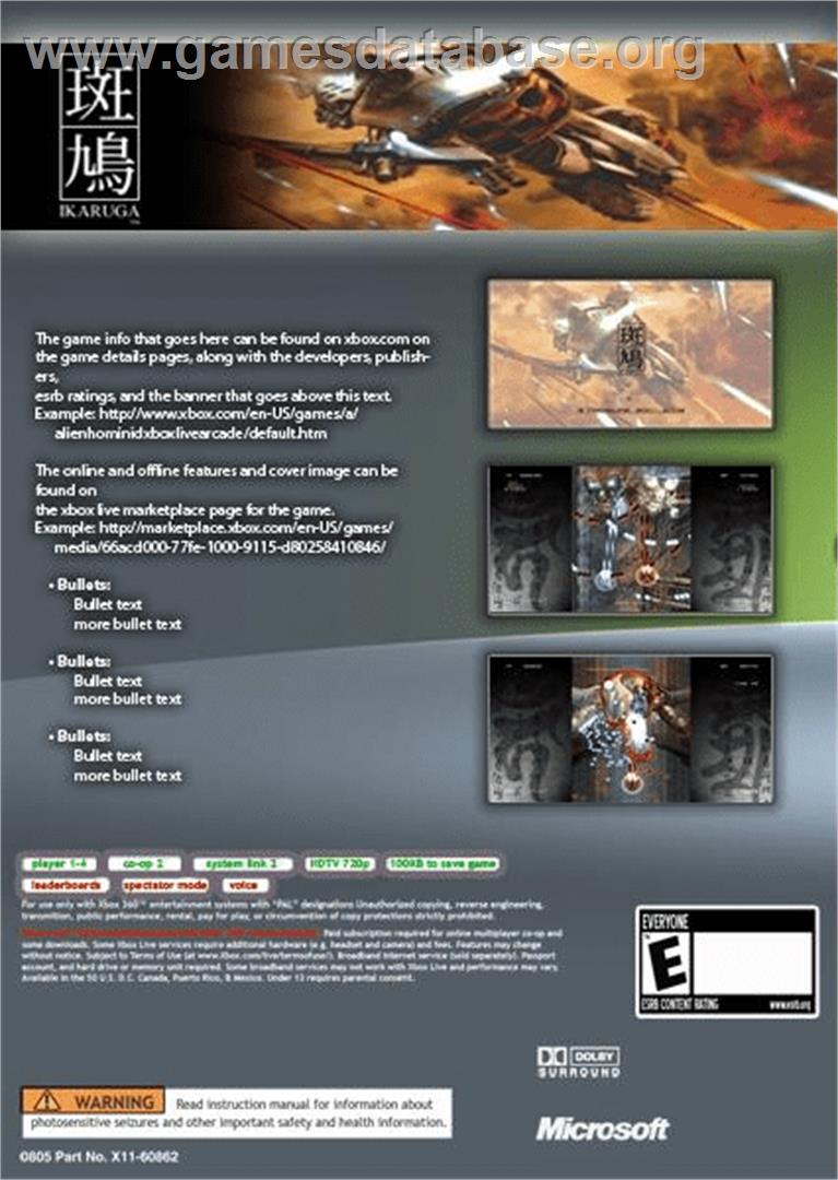 Ikaruga - Microsoft Xbox 360 - Artwork - Box Back
