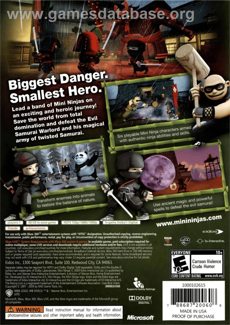 MINI NINJAS - Microsoft Xbox 360 - Artwork - Box Back