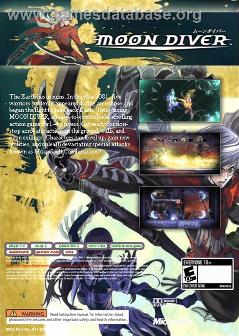 Moon Diver - Microsoft Xbox 360 - Artwork - Box Back