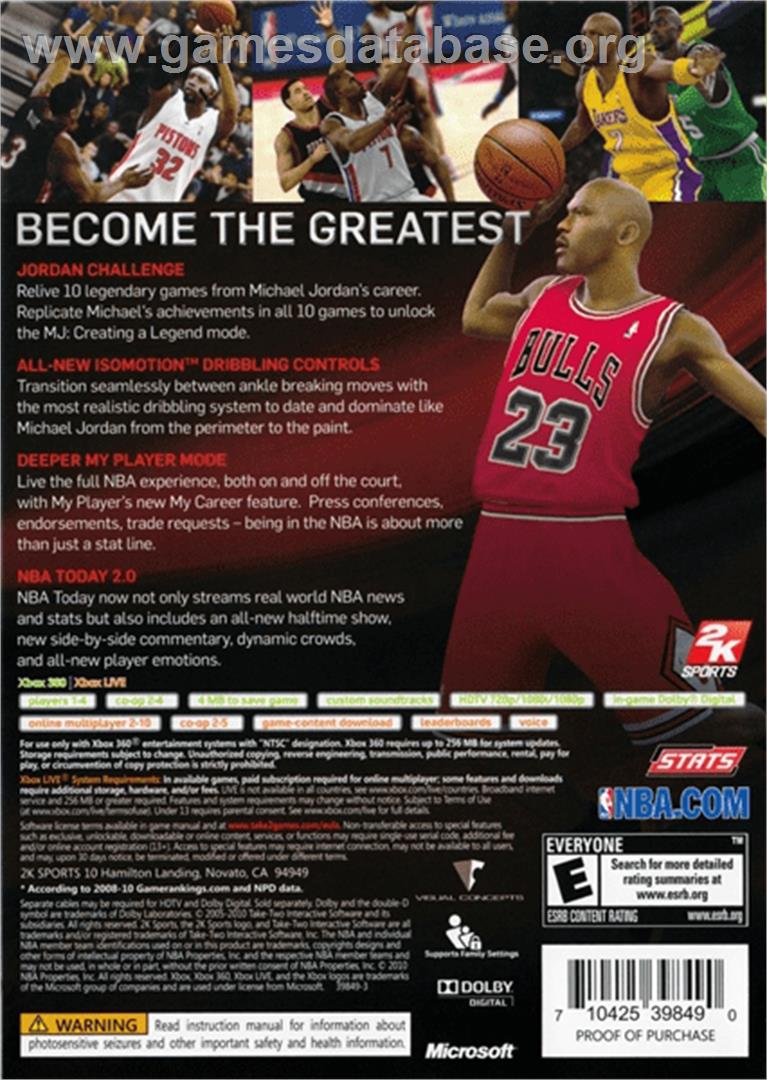 NBA 2K11 - Microsoft Xbox 360 - Artwork - Box Back