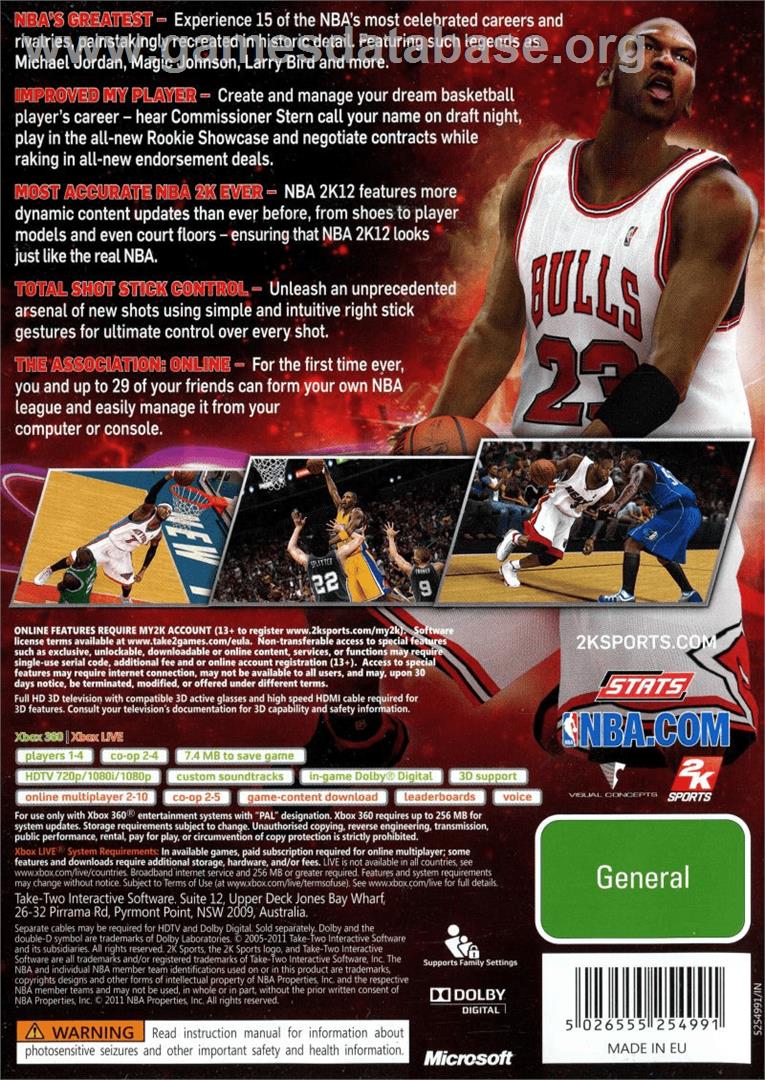 NBA 2K12 - Microsoft Xbox 360 - Artwork - Box Back
