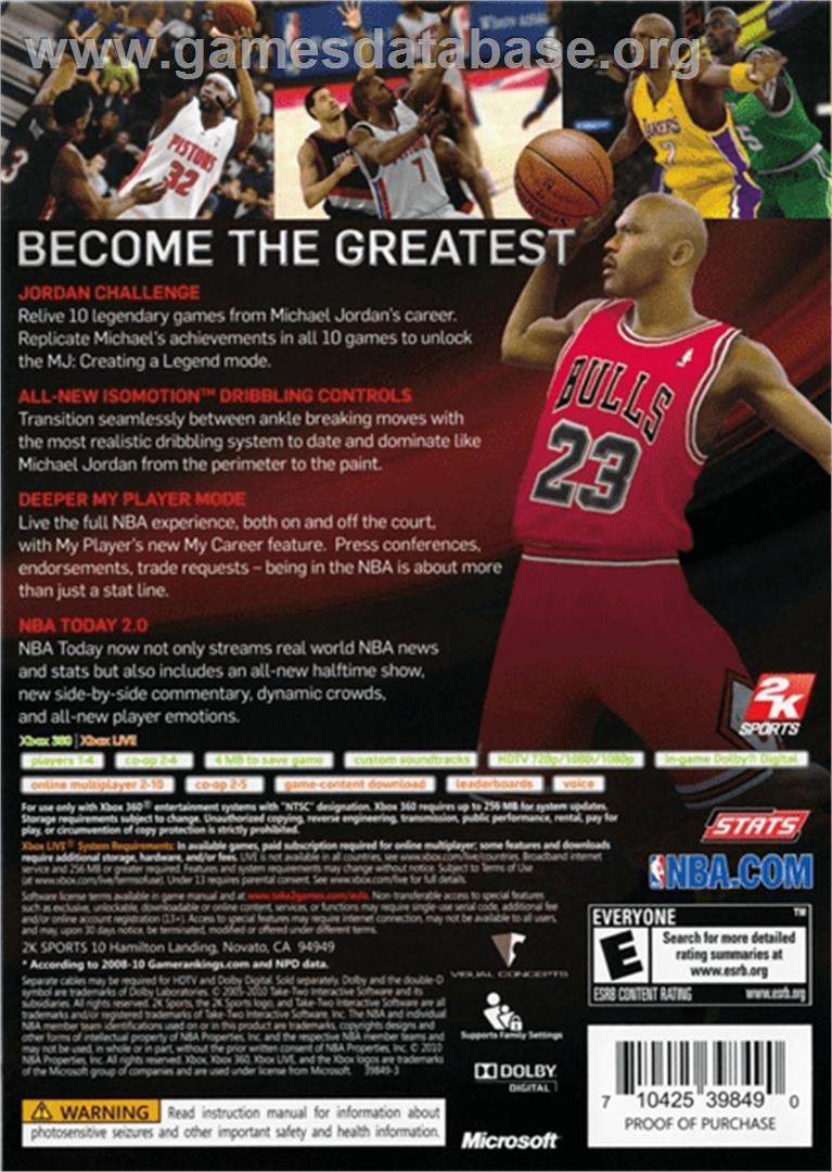 Nba 2k11 - Microsoft Xbox 360 - Artwork - Box Back