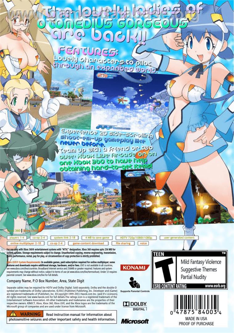 Otomedius Excellent - Microsoft Xbox 360 - Artwork - Box Back