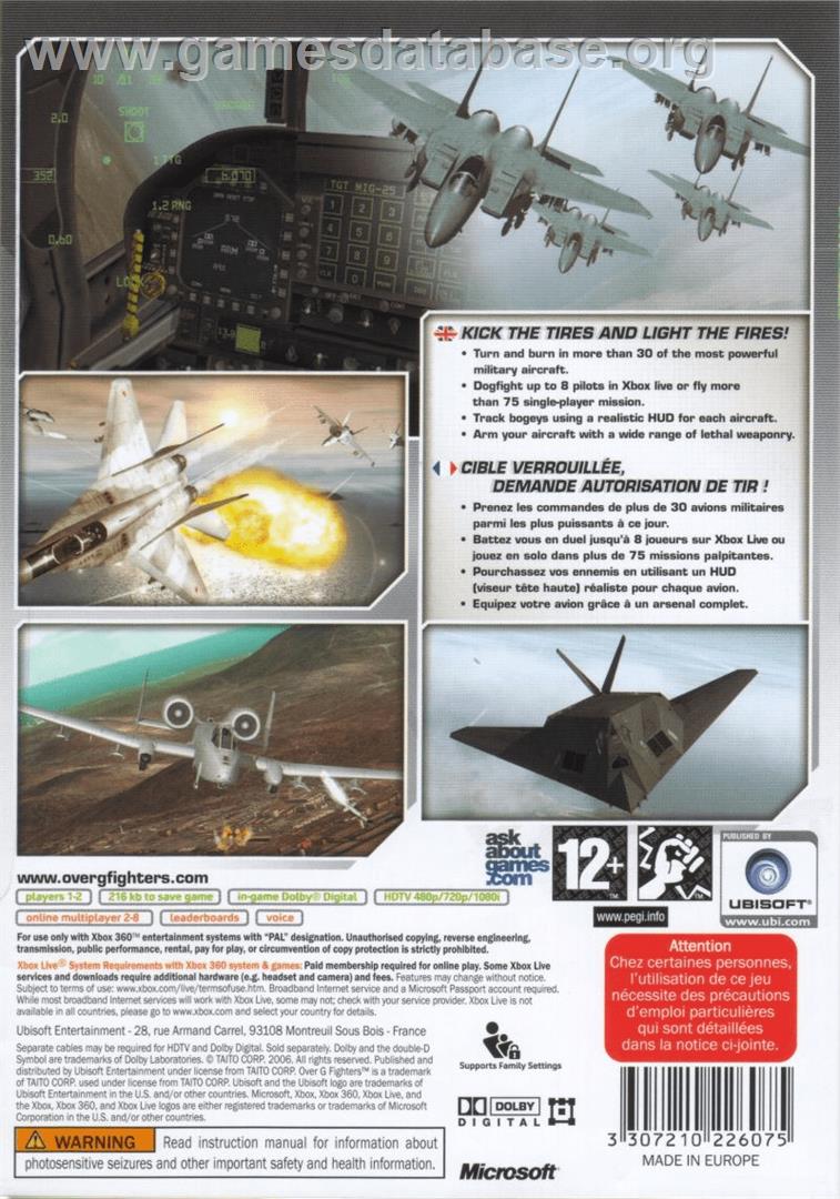 Over G Fighters - Microsoft Xbox 360 - Artwork - Box Back