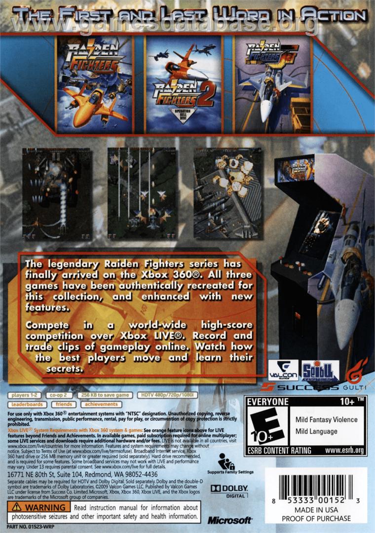 RAIDEN FIGHTERS ACES - Microsoft Xbox 360 - Artwork - Box Back