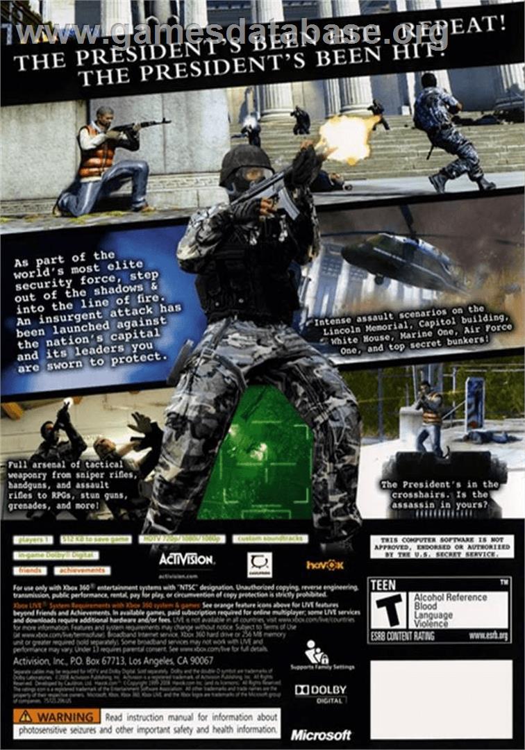 Secret Service - Microsoft Xbox 360 - Artwork - Box Back