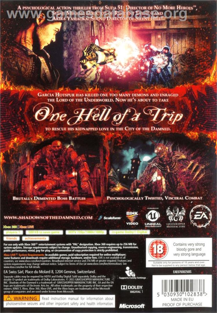 Shadows of the Damned - Microsoft Xbox 360 - Artwork - Box Back