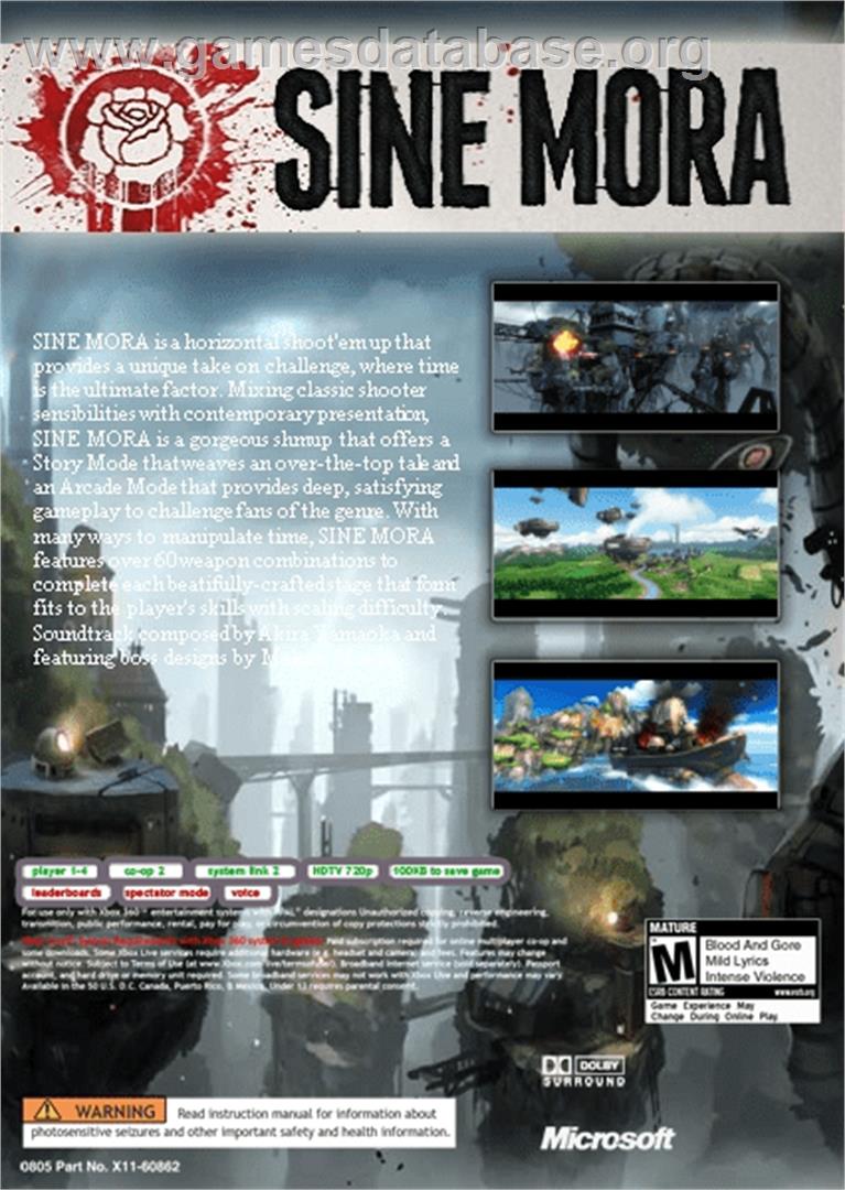 Sine Mora - Microsoft Xbox 360 - Artwork - Box Back