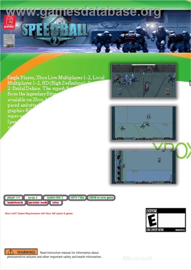 Speedball 2 - Brutal Deluxe - Microsoft Xbox 360 - Artwork - Box Back