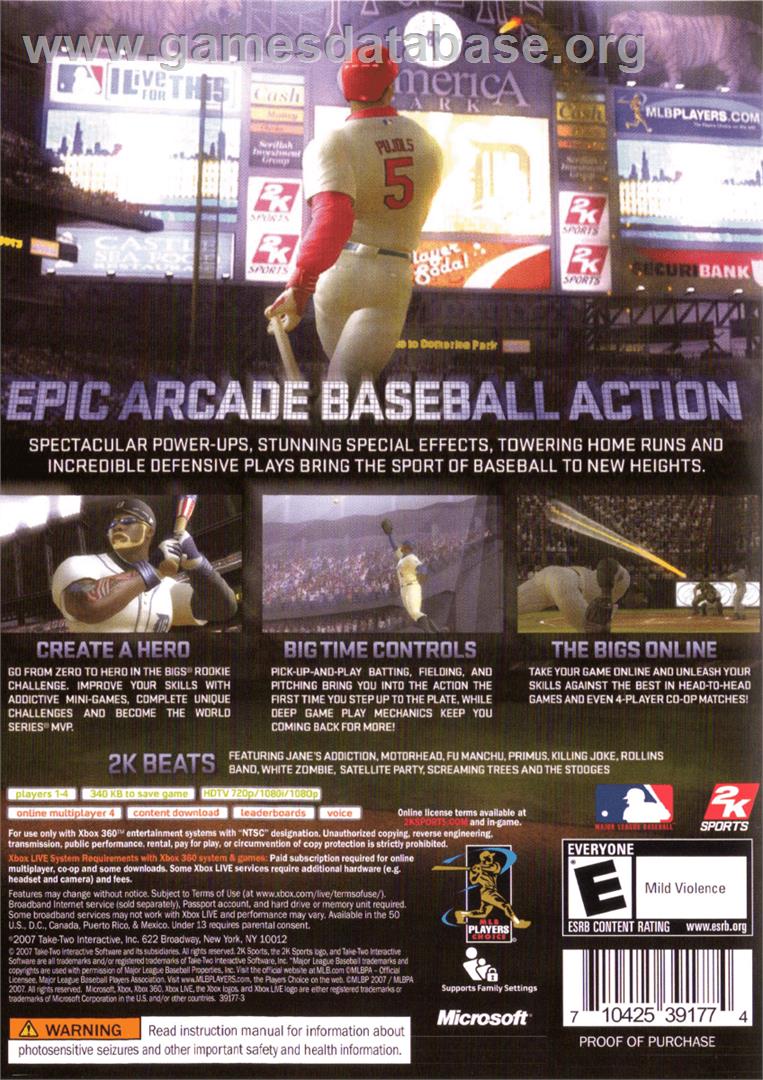 The BIGS - Microsoft Xbox 360 - Artwork - Box Back