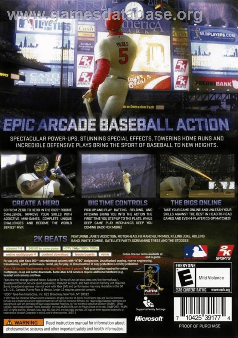 The BIGS 2 - Microsoft Xbox 360 - Artwork - Box Back