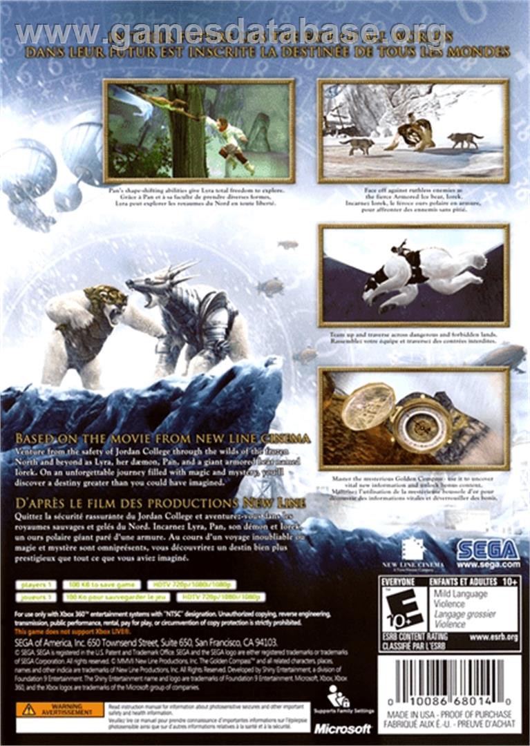 The Golden Compass - Microsoft Xbox 360 - Artwork - Box Back