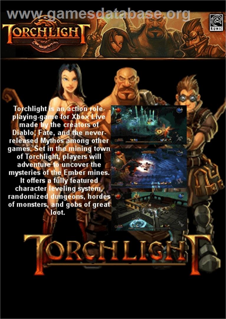 Torchlight - Microsoft Xbox 360 - Artwork - Box Back