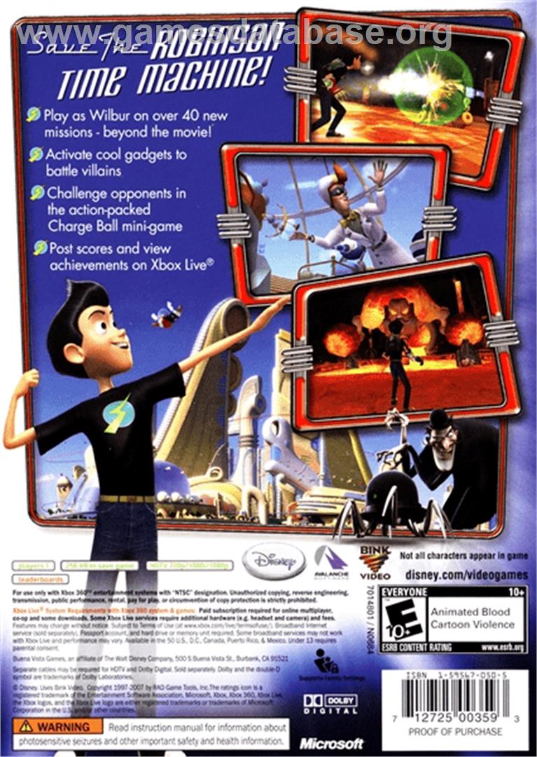 Walt Disney Pictures Presents Meet the Robinsons - Microsoft Xbox 360 - Artwork - Box Back