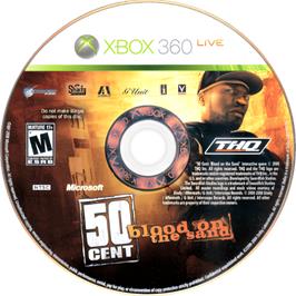 Cartridge artwork for 50 Cent - Blood On The Sand on the Microsoft Xbox 360.