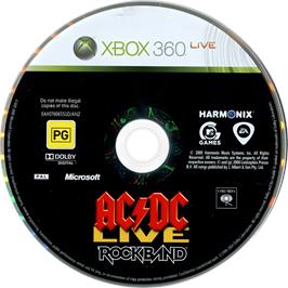 Cartridge artwork for Ac/dc Live - Rock Band Track Pack on the Microsoft Xbox 360.