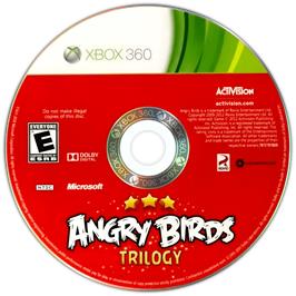 Cartridge artwork for Angry Birds Trilogy on the Microsoft Xbox 360.