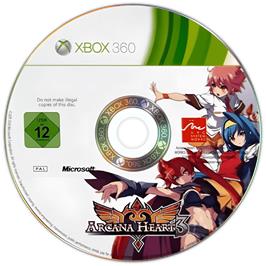 Cartridge artwork for Arcana Heart 3 on the Microsoft Xbox 360.