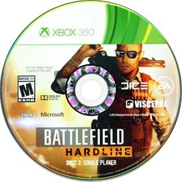 Cartridge artwork for Battlefield - Hardline on the Microsoft Xbox 360.