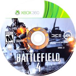 Cartridge artwork for Battlefield 4 on the Microsoft Xbox 360.