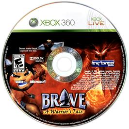Cartridge artwork for Brave - A Warrior's Tale on the Microsoft Xbox 360.