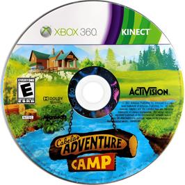 Cartridge artwork for Cabela's Adventure Camp on the Microsoft Xbox 360.