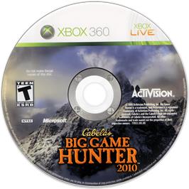 Cartridge artwork for Cabela's Big Game Hunter 2010 on the Microsoft Xbox 360.