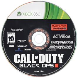 Cartridge artwork for Call Of Duty - Black Ops 3 on the Microsoft Xbox 360.